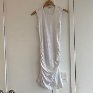 James Perse White Ruched Tank Dress